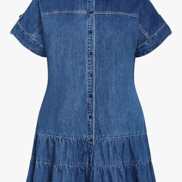 City Chic Blue Denim Dress - Picture 6 of 8